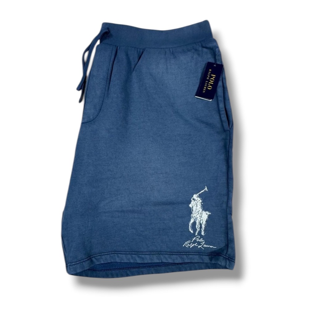 Polo Ralph Lauren Fleece Shorts Men 3XB Clancy Blue Big Pony Logo Lounge $125